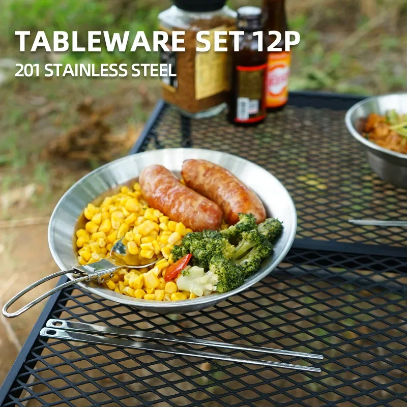 Camping Cooking Dining Set - Kamp, Arabayla Seyahat ve Barbeküler için