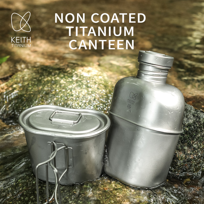 Camping Hiking Cooking - KEITH Saf Titanyum Kantin Yemek Seti,