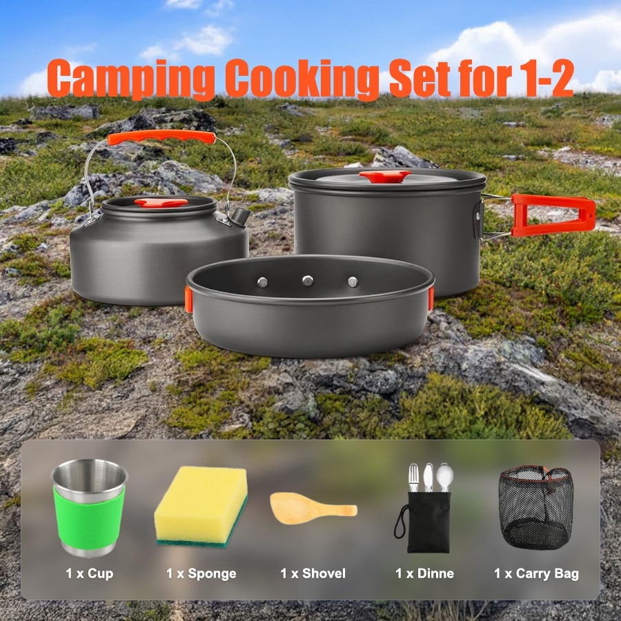 Kamp Yemek Seti: 35oz Yapışmaz - Camping Hiking Cooking incelemesi ve fiyatı