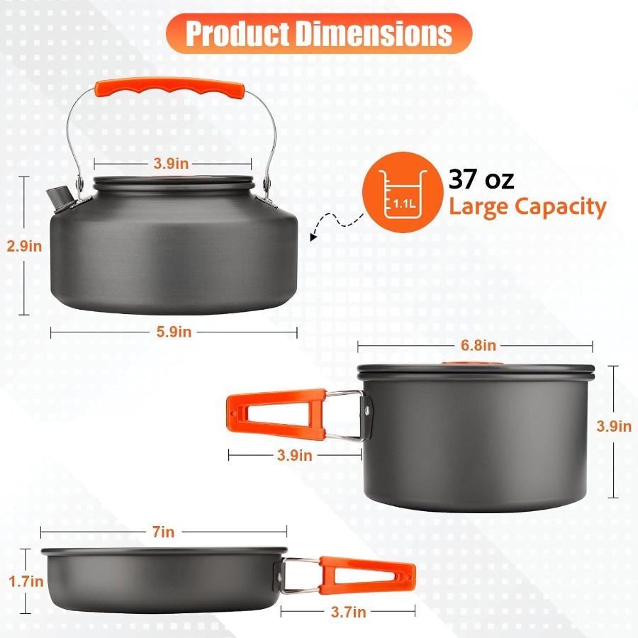 Kamp Yemek Seti: 35oz Yapışmaz - Camping Hiking Cooking incelemesi ve fiyatı